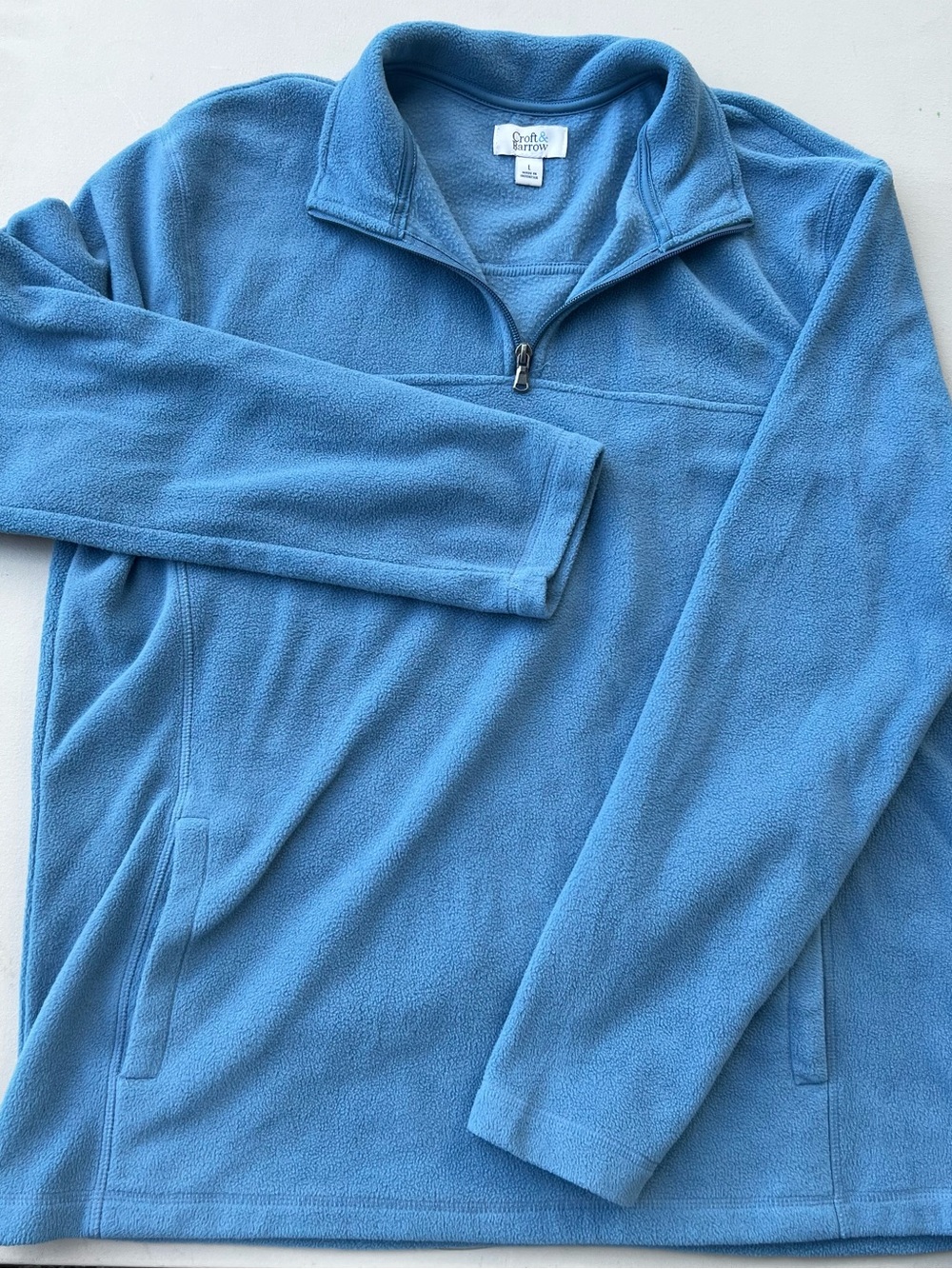 croft & barrow Men’s Sky Blue Quarter-Zip Fleece Pullover